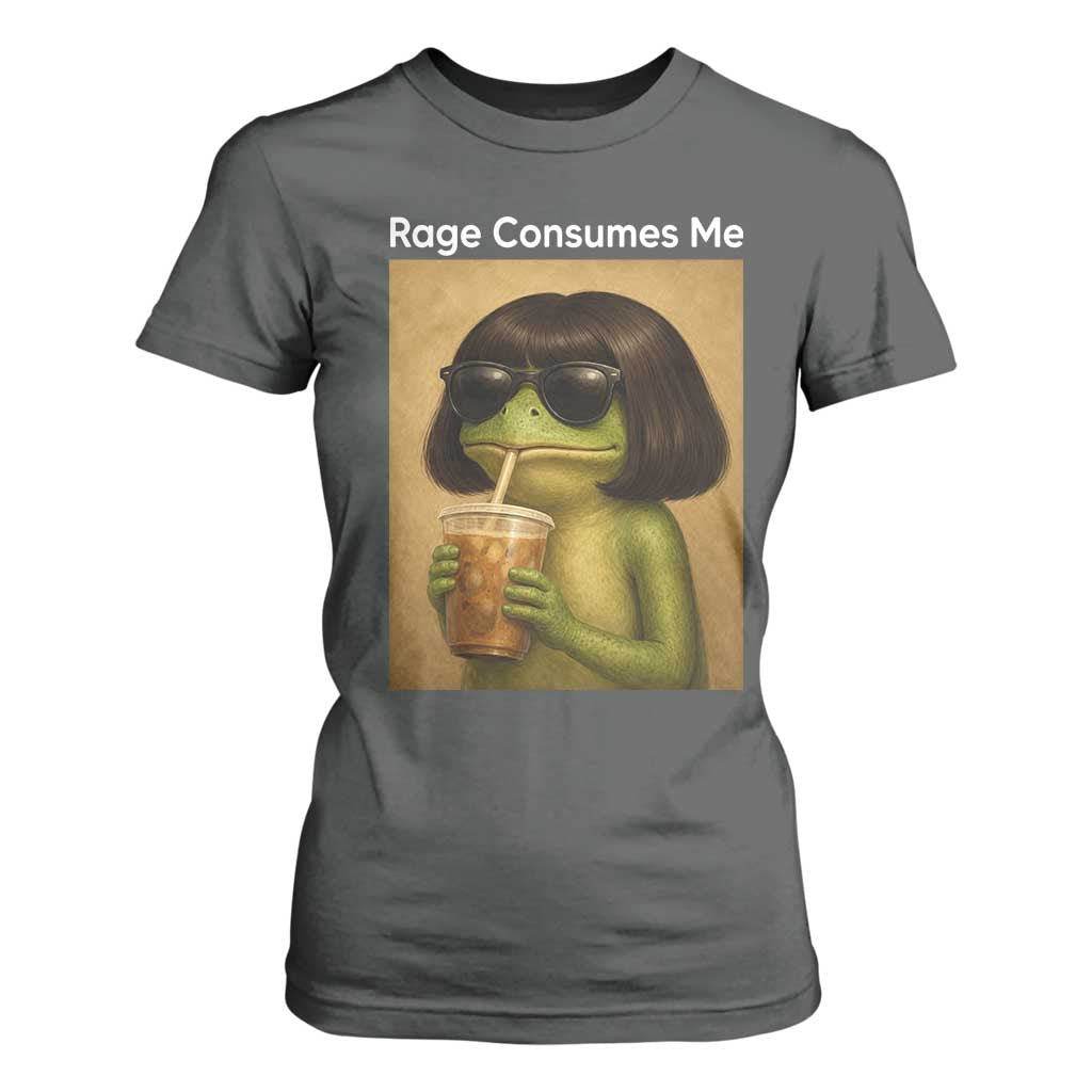 Funny Frog Bob Haircut Rage Consumes Me T Shirt For Women Renaissance Painting Meme