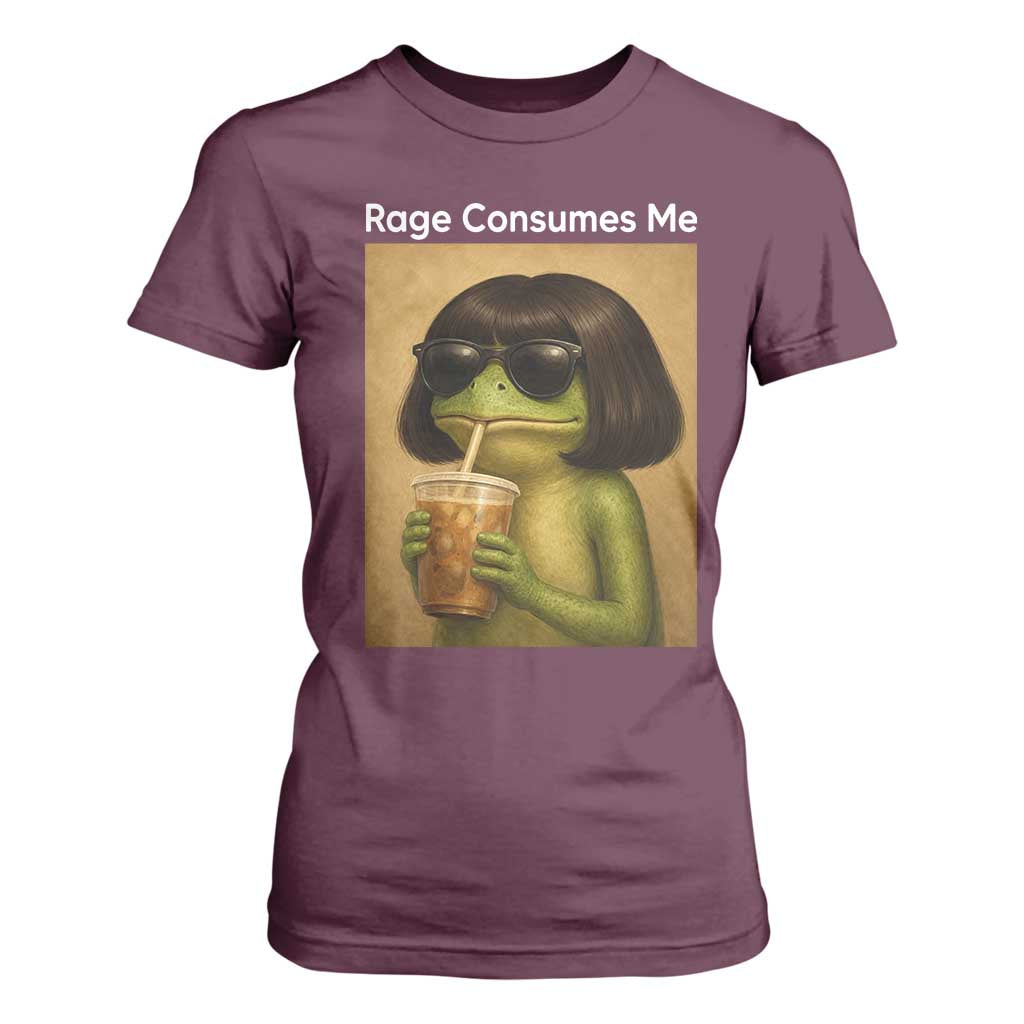 Funny Frog Bob Haircut Rage Consumes Me T Shirt For Women Renaissance Painting Meme