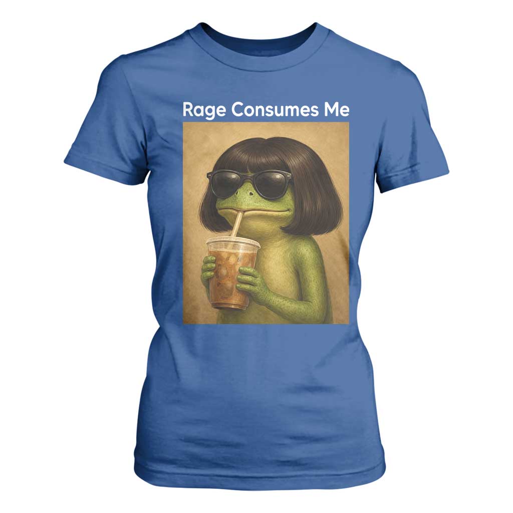 Funny Frog Bob Haircut Rage Consumes Me T Shirt For Women Renaissance Painting Meme