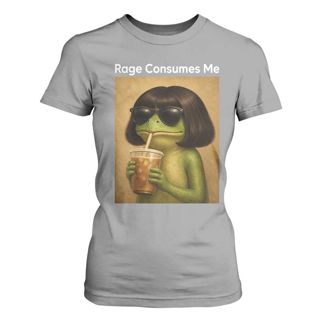 Funny Frog Bob Haircut Rage Consumes Me T Shirt For Women Renaissance Painting Meme