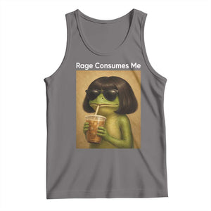Funny Frog Bob Haircut Rage Consumes Me Tank Top Renaissance Painting Meme