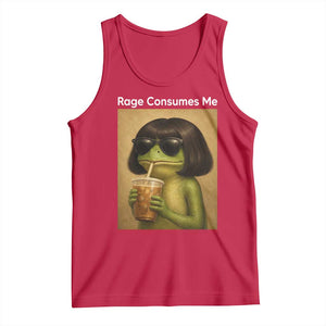Funny Frog Bob Haircut Rage Consumes Me Tank Top Renaissance Painting Meme