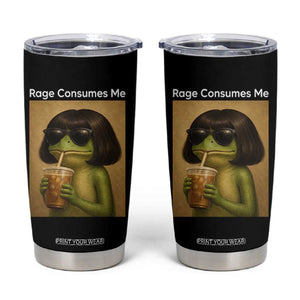 Funny Frog Bob Haircut Rage Consumes Me Tumbler Cup Renaissance Painting Meme