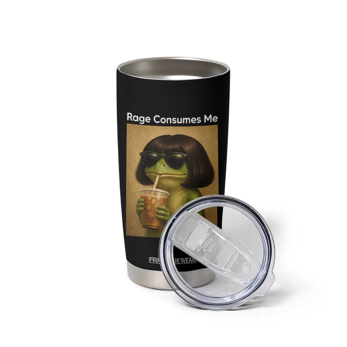 Funny Frog Bob Haircut Rage Consumes Me Tumbler Cup Renaissance Painting Meme