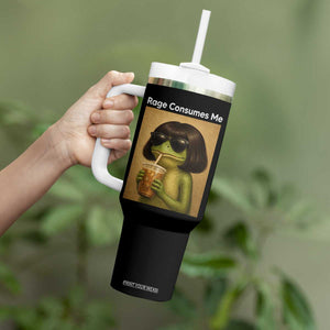 Funny Frog Bob Haircut Rage Consumes Me Tumbler With Handle Renaissance Painting Meme