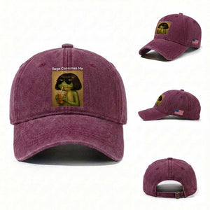 Funny Frog Bob Haircut Rage Consumes Me Washed Cotton Baseball Cap Renaissance Painting Meme