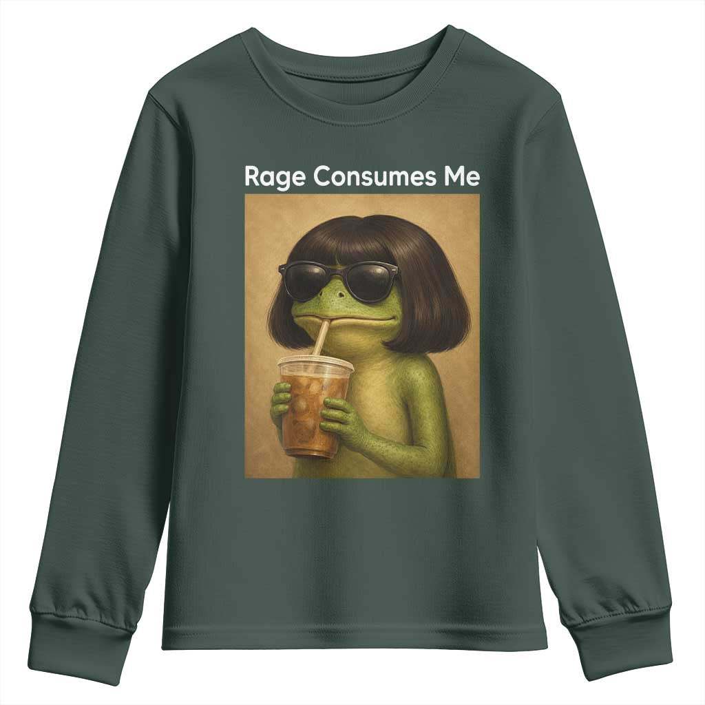 Funny Frog Bob Haircut Rage Consumes Me Youth Sweatshirt Renaissance Painting Meme
