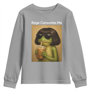 Funny Frog Bob Haircut Rage Consumes Me Youth Sweatshirt Renaissance Painting Meme