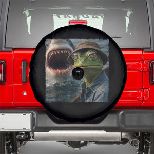 Unbothered Frog Smoking Cigarette Meme Spare Tire Cover Cinematic Shark Attack Calmness Graphic Dark Humor