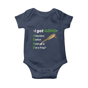I Got ADHD Attention Deficit Hold Up Is Dat A Frog Baby Onesie Neurodiversity Humor Weirdcore