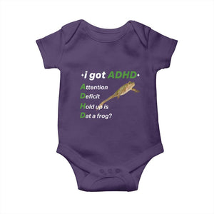 I Got ADHD Attention Deficit Hold Up Is Dat A Frog Baby Onesie Neurodiversity Humor Weirdcore