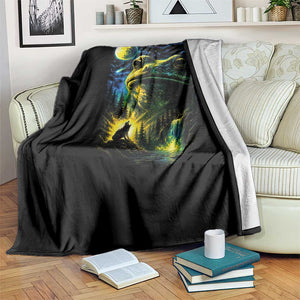 Cosmic Frog Howling At Moon Parody Graphic Throw Blanket Vintage 90s Retro Fantasy Meme
