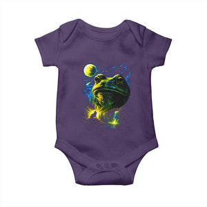 Cosmic Frog Howling At Moon Parody Graphic Baby Onesie Vintage 90s Retro Fantasy Meme