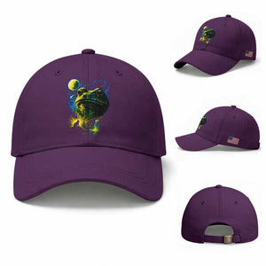 Cosmic Frog Howling At Moon Parody Graphic Baseball Cap Vintage 90s Retro Fantasy Meme