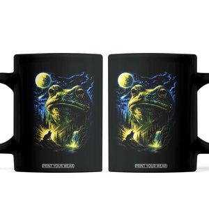 Cosmic Frog Howling At Moon Parody Graphic Coffee Mug Vintage 90s Retro Fantasy Meme