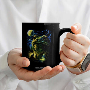 Cosmic Frog Howling At Moon Parody Graphic Coffee Mug Vintage 90s Retro Fantasy Meme