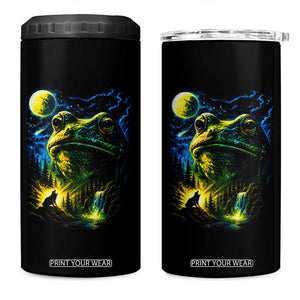 Cosmic Frog Howling At Moon Parody Graphic 4 in 1 Can Cooler Tumbler Vintage 90s Retro Fantasy Meme