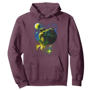 Cosmic Frog Howling At Moon Parody Graphic Hoodie Vintage 90s Retro Fantasy Meme