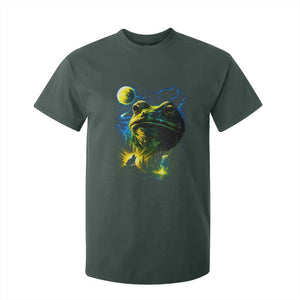 Cosmic Frog Howling At Moon Parody Graphic T Shirt For Kid Vintage 90s Retro Fantasy Meme