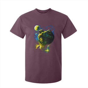 Cosmic Frog Howling At Moon Parody Graphic T Shirt For Kid Vintage 90s Retro Fantasy Meme