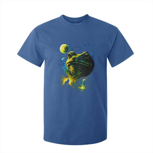 Cosmic Frog Howling At Moon Parody Graphic T Shirt For Kid Vintage 90s Retro Fantasy Meme