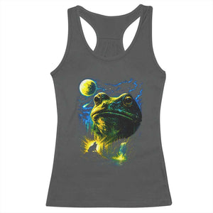 Cosmic Frog Howling At Moon Parody Graphic Racerback Tank Top Vintage 90s Retro Fantasy Meme