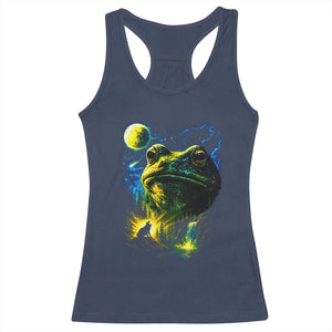 Cosmic Frog Howling At Moon Parody Graphic Racerback Tank Top Vintage 90s Retro Fantasy Meme