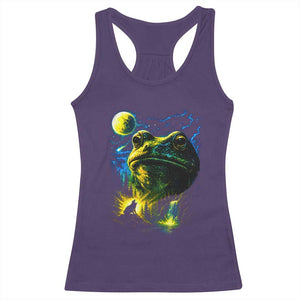 Cosmic Frog Howling At Moon Parody Graphic Racerback Tank Top Vintage 90s Retro Fantasy Meme