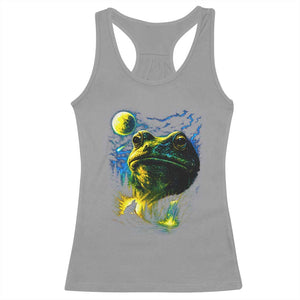 Cosmic Frog Howling At Moon Parody Graphic Racerback Tank Top Vintage 90s Retro Fantasy Meme