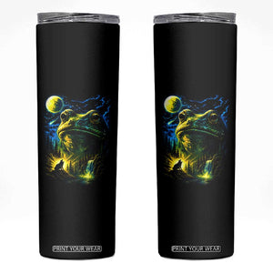 Cosmic Frog Howling At Moon Parody Graphic Skinny Tumbler Vintage 90s Retro Fantasy Meme