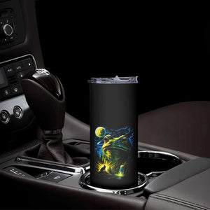 Cosmic Frog Howling At Moon Parody Graphic Skinny Tumbler Vintage 90s Retro Fantasy Meme