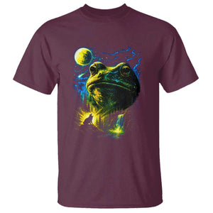 Cosmic Frog Howling At Moon Parody Graphic T Shirt Vintage 90s Retro Fantasy Meme