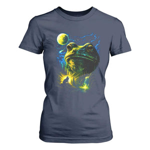 Cosmic Frog Howling At Moon Parody Graphic T Shirt For Women Vintage 90s Retro Fantasy Meme