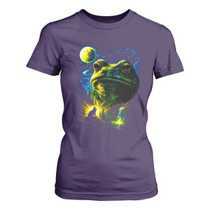 Cosmic Frog Howling At Moon Parody Graphic T Shirt For Women Vintage 90s Retro Fantasy Meme