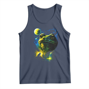Cosmic Frog Howling At Moon Parody Graphic Tank Top Vintage 90s Retro Fantasy Meme