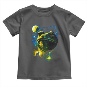 Cosmic Frog Howling At Moon Parody Graphic Toddler T Shirt Vintage 90s Retro Fantasy Meme