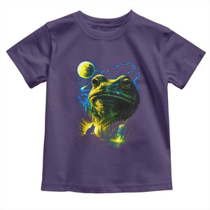 Cosmic Frog Howling At Moon Parody Graphic Toddler T Shirt Vintage 90s Retro Fantasy Meme