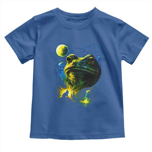 Cosmic Frog Howling At Moon Parody Graphic Toddler T Shirt Vintage 90s Retro Fantasy Meme