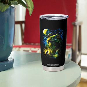 Cosmic Frog Howling At Moon Parody Graphic Tumbler Cup Vintage 90s Retro Fantasy Meme
