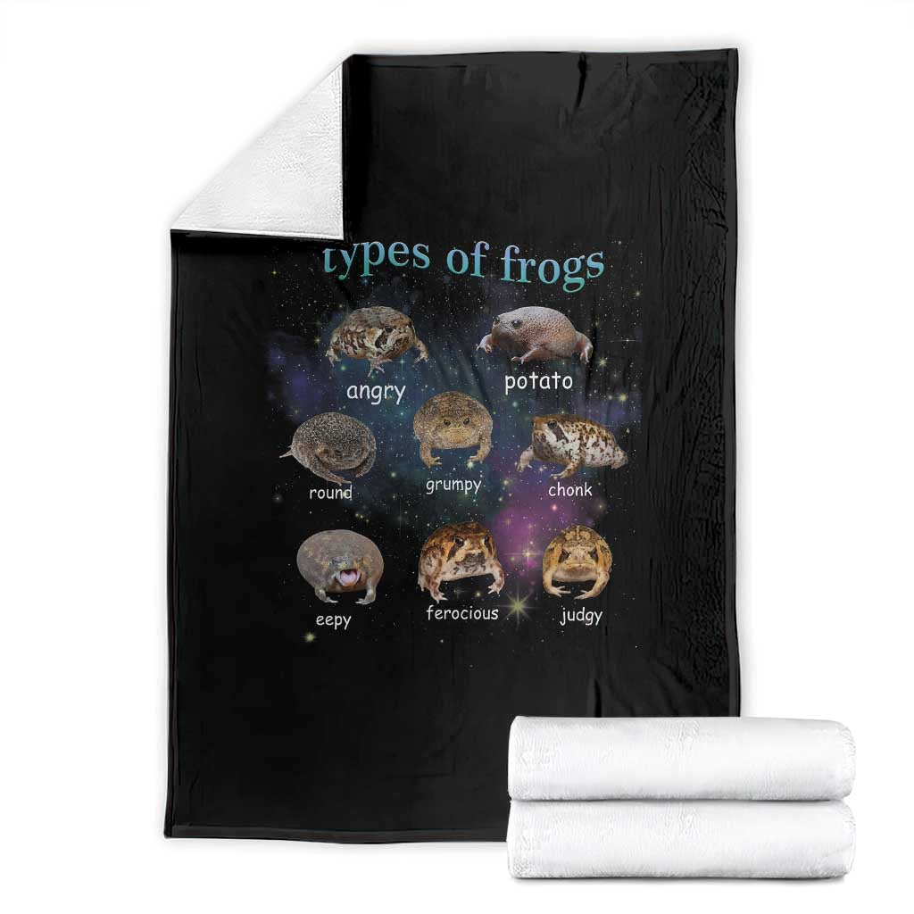 Types Of Frogs Funny Rain Frog Meme Chart Throw Blanket Angry Grumpy Eepy Chonk Potato Round Judgy Ferocious TS02 Black Print Your Wear