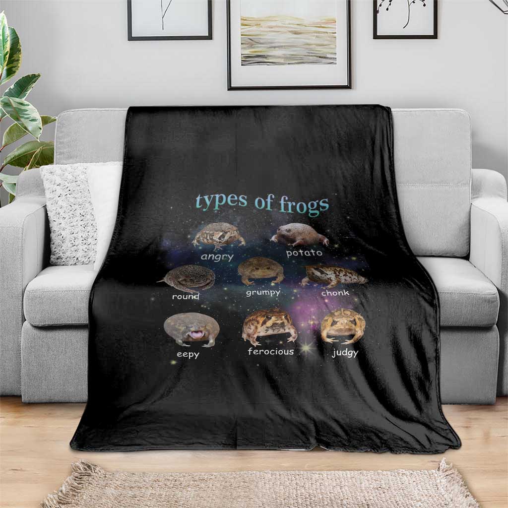 Types Of Frogs Funny Rain Frog Meme Chart Throw Blanket Angry Grumpy Eepy Chonk Potato Round Judgy Ferocious