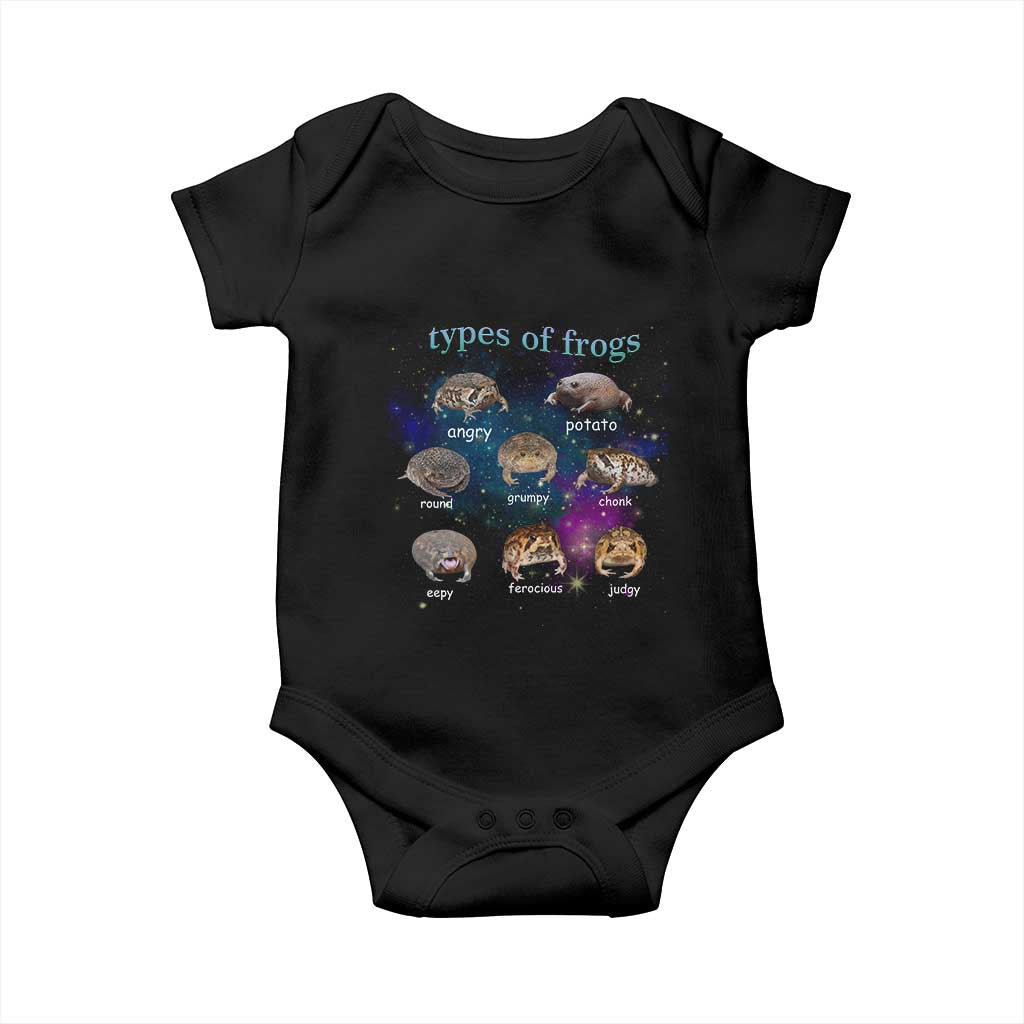 Types Of Frogs Funny Rain Frog Meme Chart Baby Onesie Angry Grumpy Eepy Chonk Potato Round Judgy Ferocious TS02 Black Print Your Wear