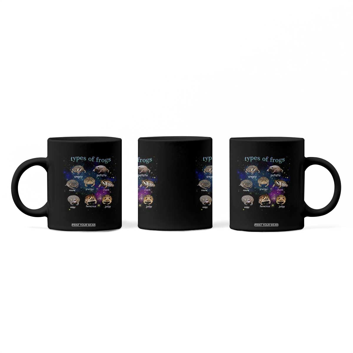 Types Of Frogs Funny Rain Frog Meme Chart Coffee Mug Angry Grumpy Eepy Chonk Potato Round Judgy Ferocious