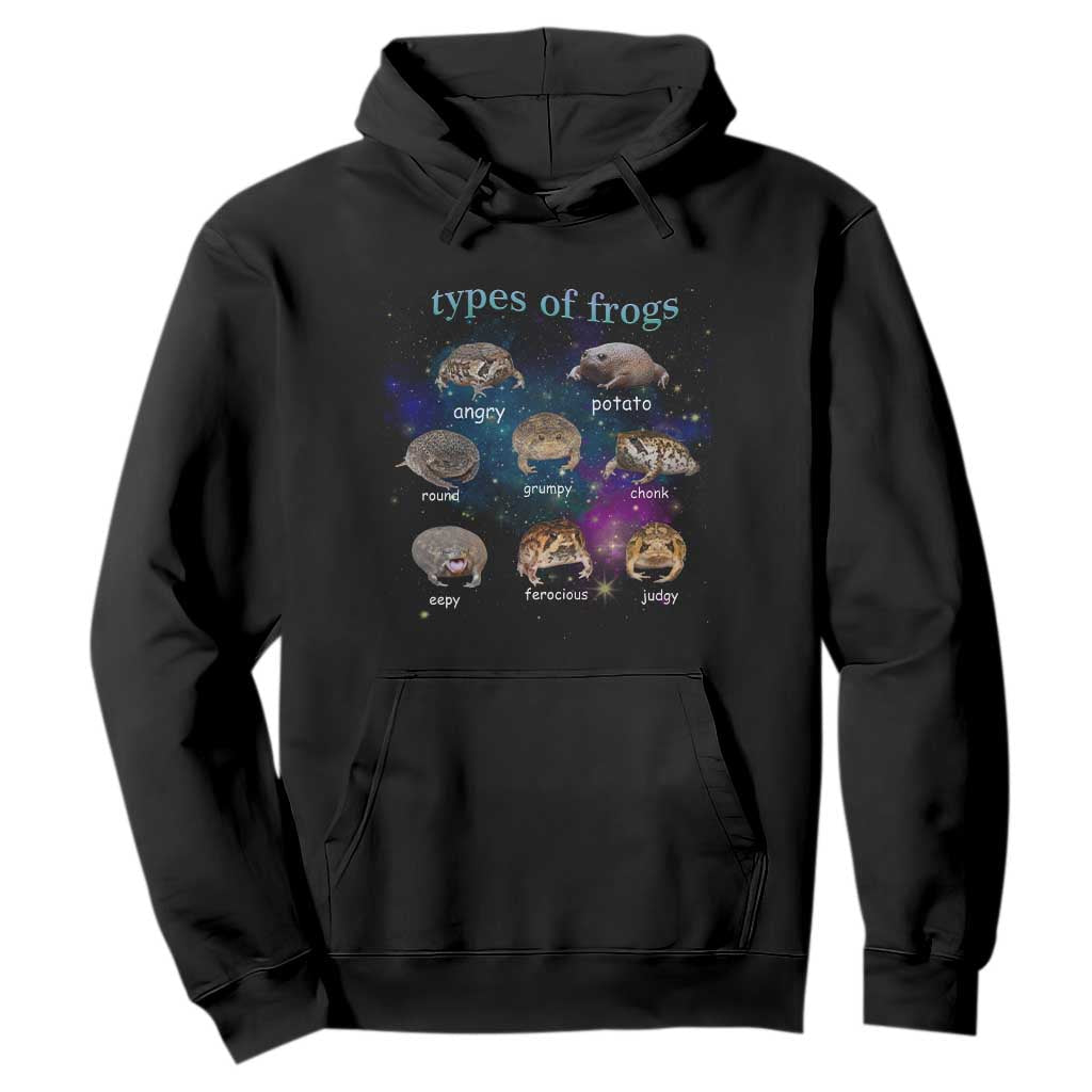 Types Of Frogs Funny Rain Frog Meme Chart Hoodie Angry Grumpy Eepy Chonk Potato Round Judgy Ferocious TS02 Black Print Your Wear