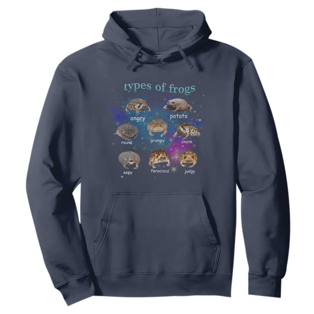 Types Of Frogs Funny Rain Frog Meme Chart Hoodie Angry Grumpy Eepy Chonk Potato Round Judgy Ferocious