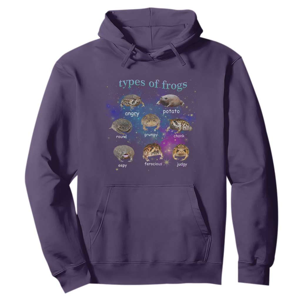 Types Of Frogs Funny Rain Frog Meme Chart Hoodie Angry Grumpy Eepy Chonk Potato Round Judgy Ferocious