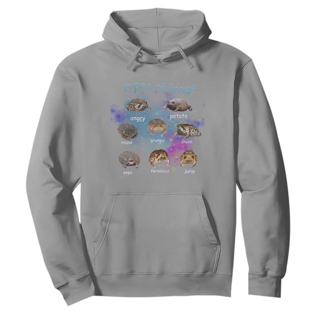 Types Of Frogs Funny Rain Frog Meme Chart Hoodie Angry Grumpy Eepy Chonk Potato Round Judgy Ferocious