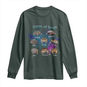 Types Of Frogs Funny Rain Frog Meme Chart Long Sleeve Shirt Angry Grumpy Eepy Chonk Potato Round Judgy Ferocious