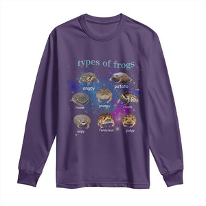 Types Of Frogs Funny Rain Frog Meme Chart Long Sleeve Shirt Angry Grumpy Eepy Chonk Potato Round Judgy Ferocious