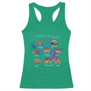 Types Of Frogs Funny Rain Frog Meme Chart Racerback Tank Top Angry Grumpy Eepy Chonk Potato Round Judgy Ferocious